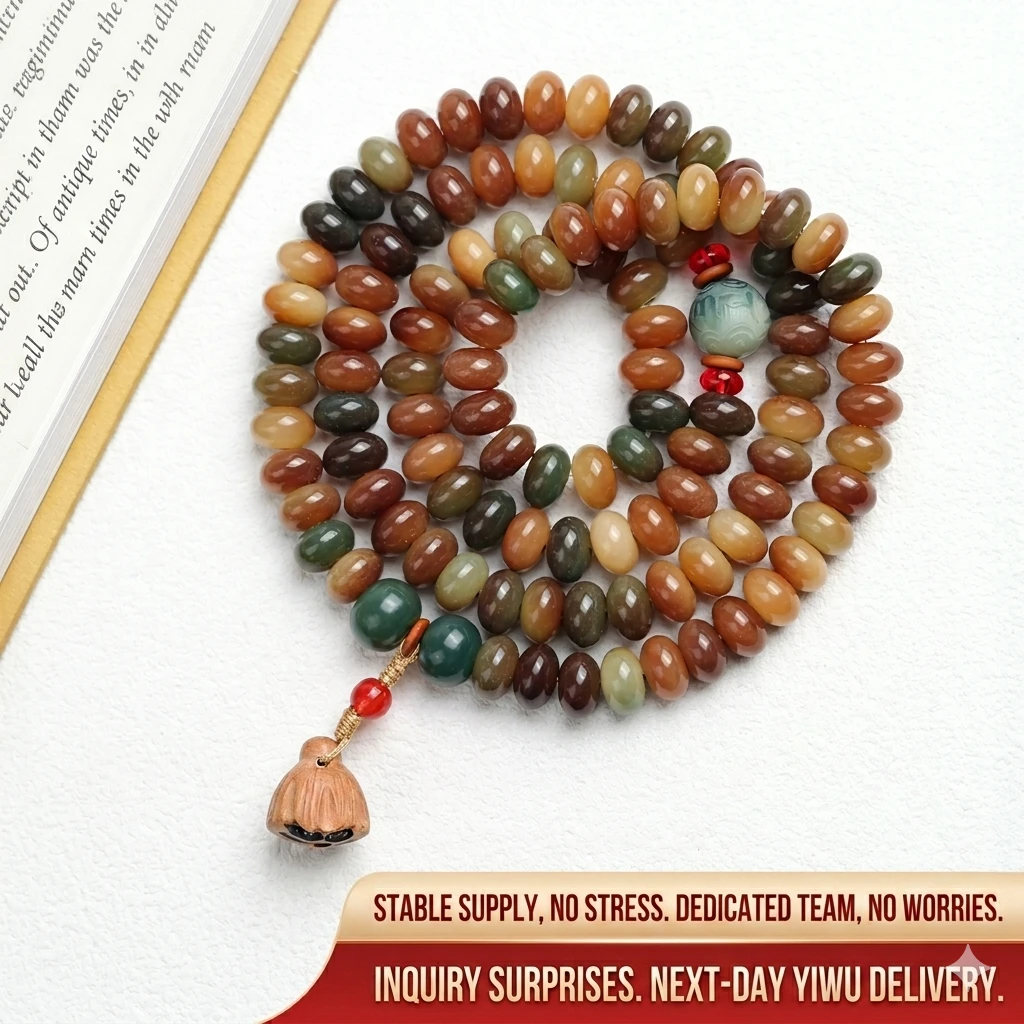 Dunhuang Lotus Bodhi Bracelet | 108 Natural Seed Pods for Mindfulness & Zen | Artisanal Cross-Border Unisex Jewelry (Wholesale Available)
