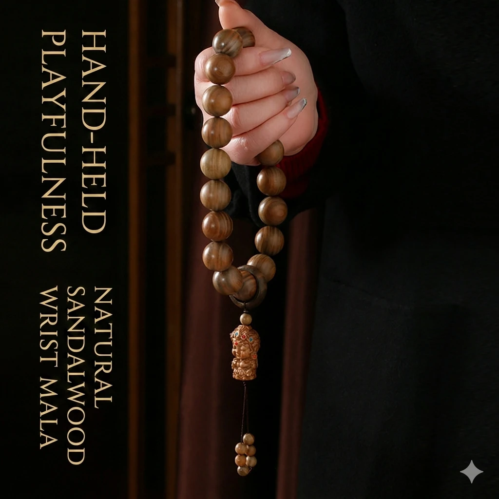 Natural Green Sandalwood Prayer Beads Experience the Calming Essence of Ancient Traditions