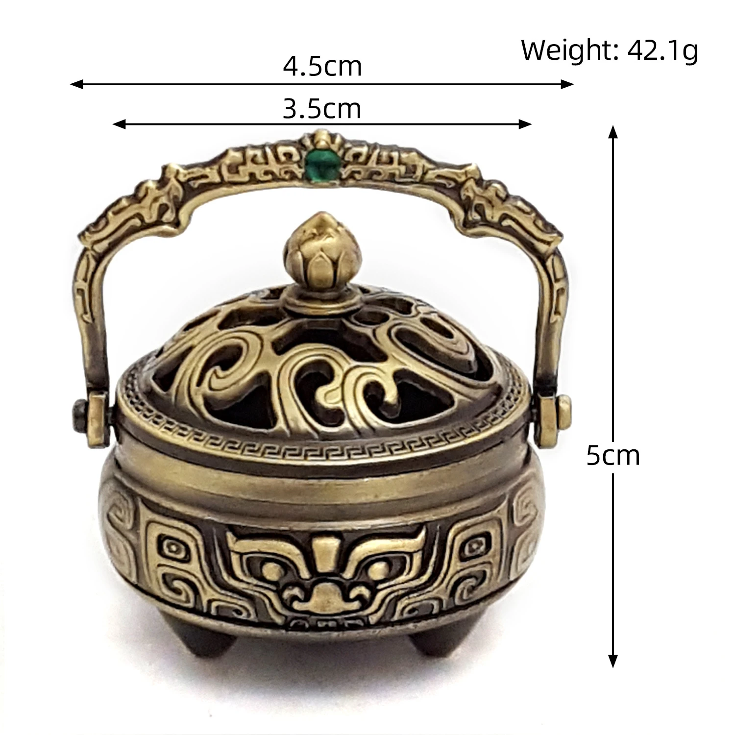 Vintage Basket & Auspicious Deer Copper Alloy | Zen Incense Ornament for Heart-Centered Peace & Prosperity
