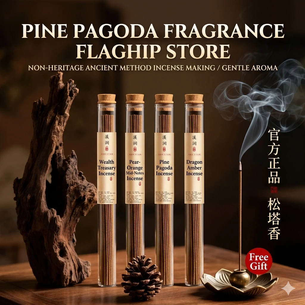 Natural Pine Cone Wealth Incense | Premium Sandalwood and Agarwood Blend for Home Purification and Mental Clarity