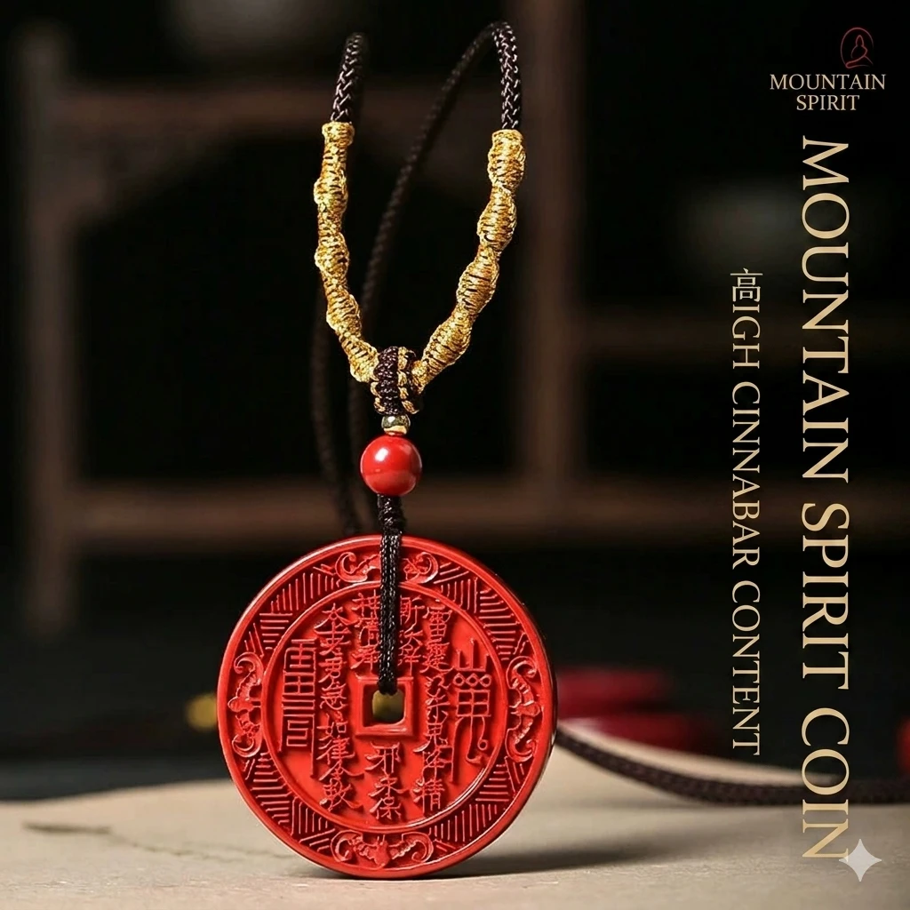 Year of the Dragon Special: Natural Purple Cinnabar Pendant – Ancient "Mountain Spirit Coin" for Luck, Wealth, and Warding off Negativity.