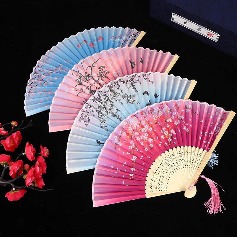 Vintage Oriental Cloth Fan | Portable Summer Hand Fan for Students & Travelers