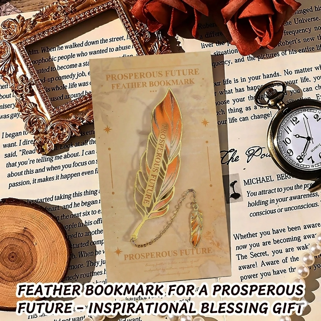 The Eternal Quill: Exquisite Chinese Metal Feather Bookmark | Handcrafted Teacher’s Day & Graduation Gift | Customizable Scholarly Keepsake