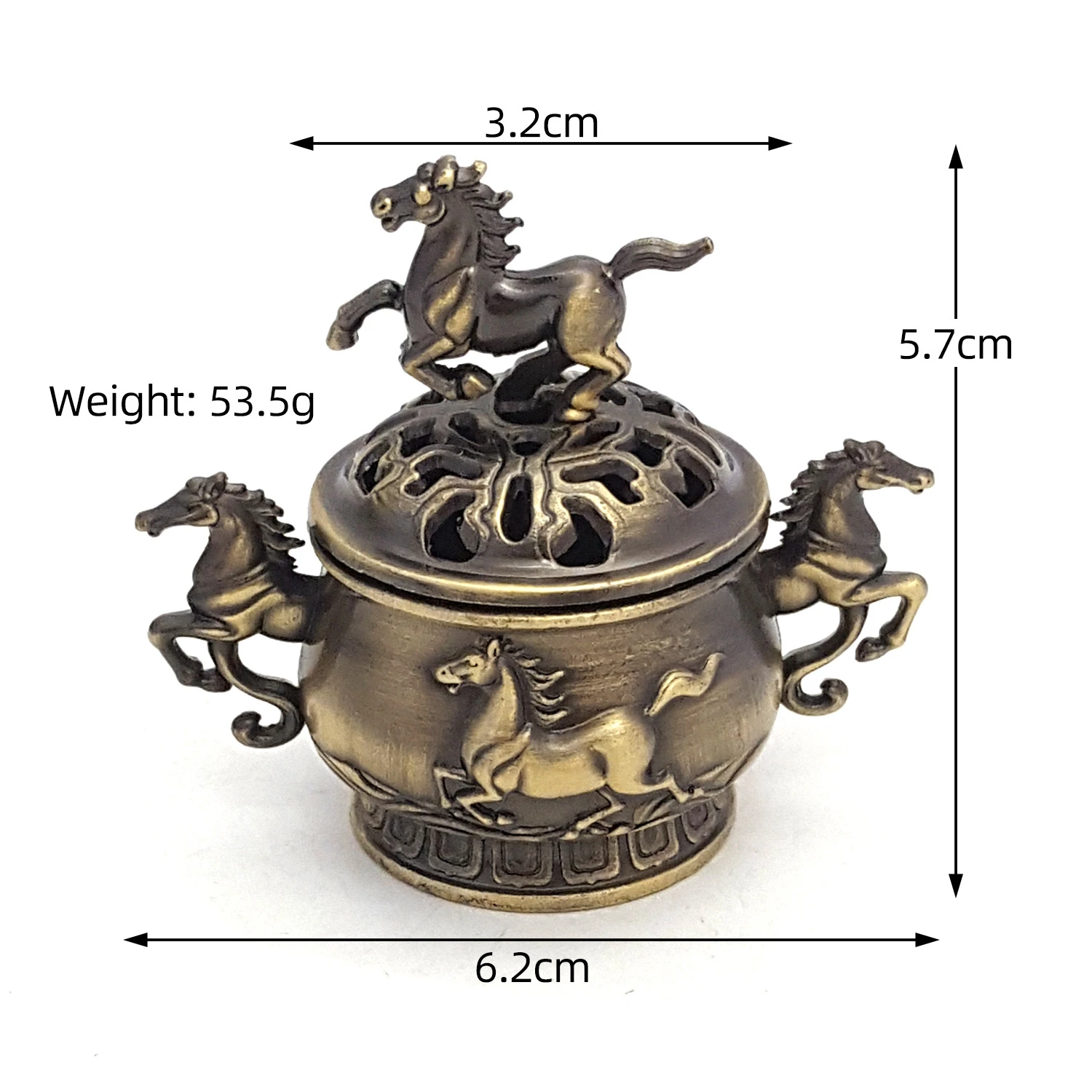 Horse Stepping on Flying Swallow Copper Alloy | Small Hanging Incense Ornament for Career Success & Momentum