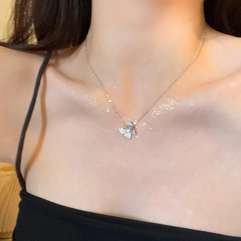 The Butterfly Necklace Everyone Is Wearing — Zircon Clavicle Chain Seen All Over Instagram & TikTok  Trending titanium steel necklace · influencer-approved · minimalist chic · goes with everything