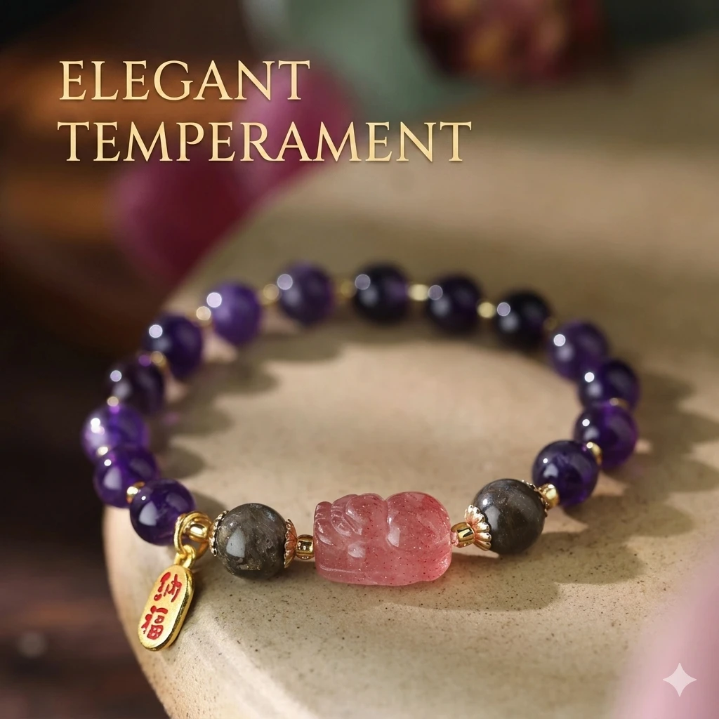 Natural Amethyst Pixiu Bracelet - Modern Guardian Amulet for Wealth, Calm, and Intuition
