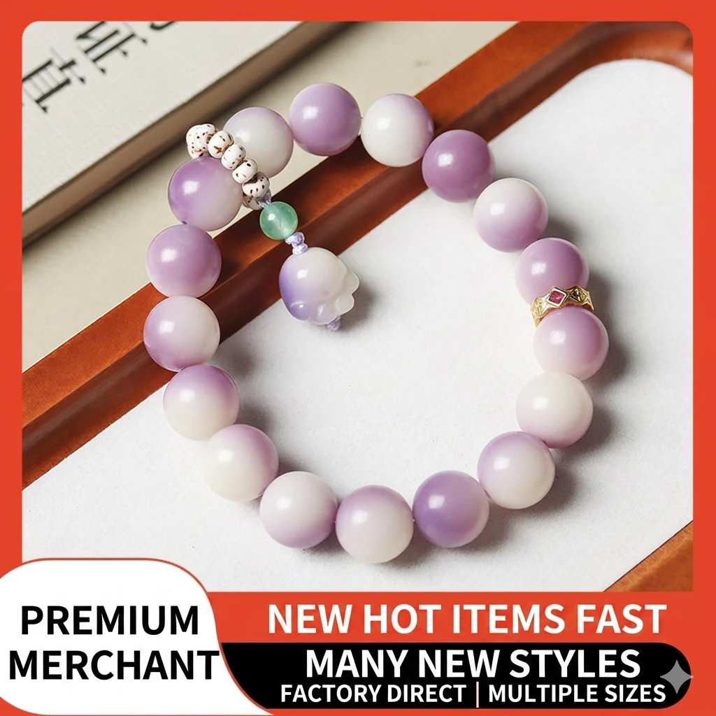 Lucky Cat Paw Bodhi Bracelet: Hand-Carved White Jade Charm – Trending Kawaii Jewelry for Luck & Joy
